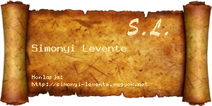 Simonyi Levente névjegykártya