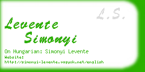 levente simonyi business card